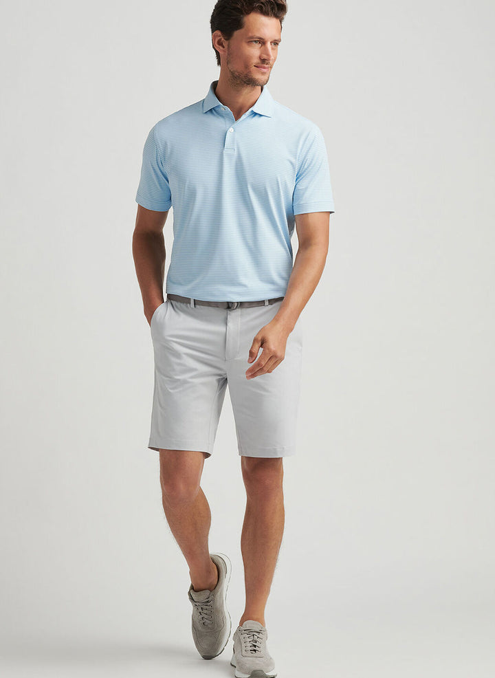 Peter Millar Mens Tailored Fit Ambrose Performance Jersey Polo - Blue Frost