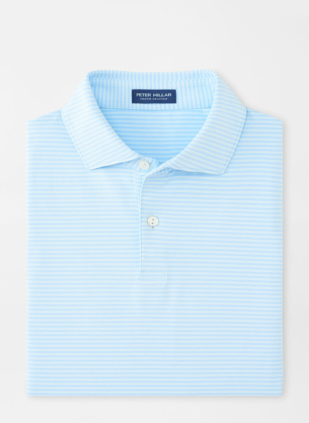 Peter Millar Mens Tailored Fit Ambrose Performance Jersey Polo - Blue Frost
