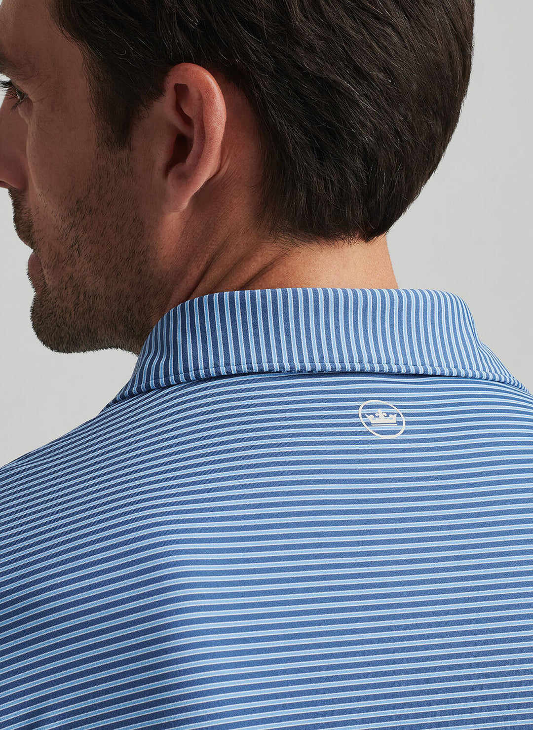 Peter Millar Mens Tailored Fit Ambrose Performance Jersey Polo - Ocean Blue