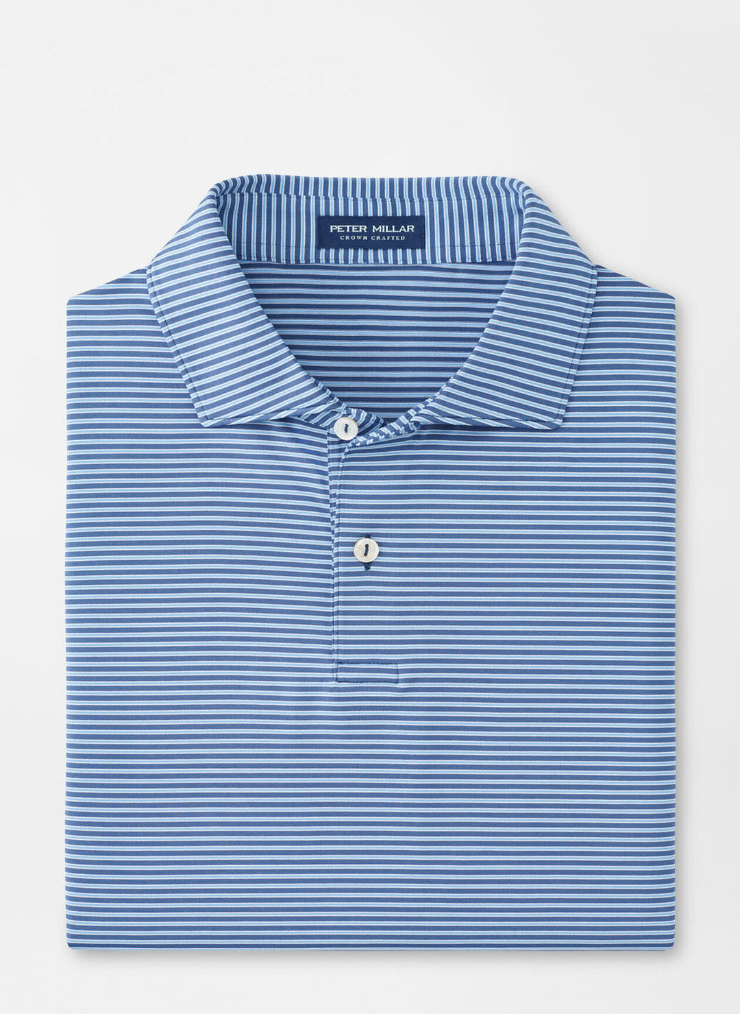 Peter Millar Mens Tailored Fit Ambrose Performance Jersey Polo - Ocean Blue