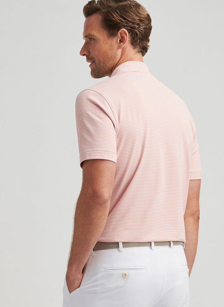 Peter Millar Mens Tailored Fit Ambrose Performance Jersey Polo - Paradise Orange