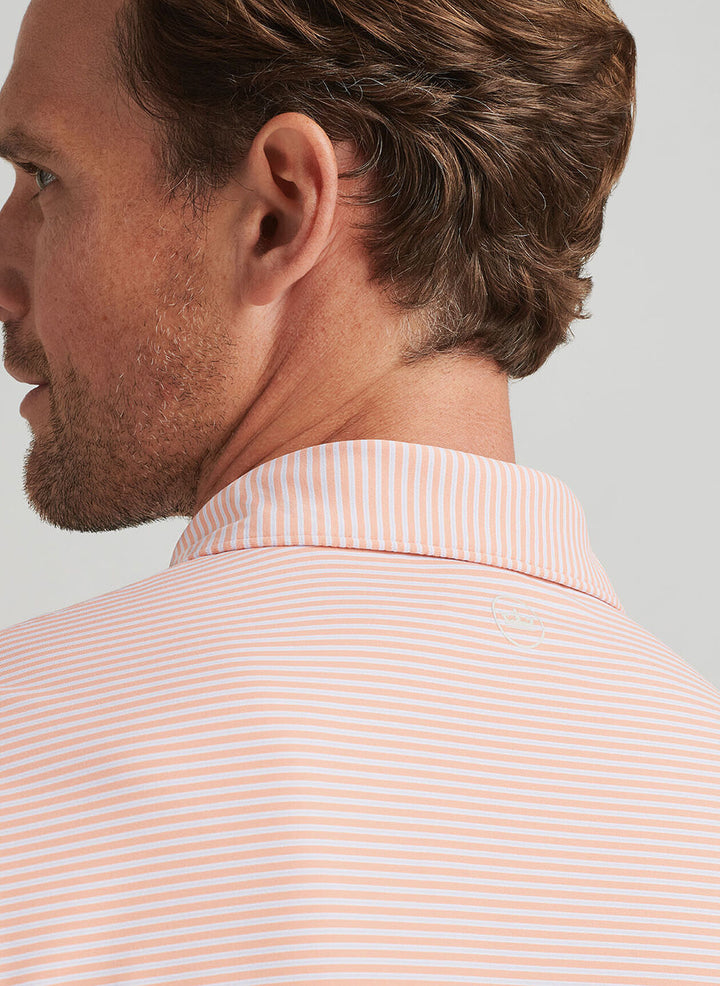 Peter Millar Mens Tailored Fit Ambrose Performance Jersey Polo - Paradise Orange