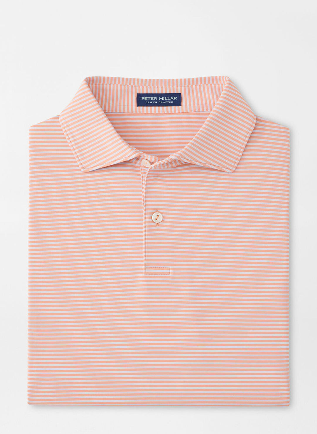 Peter Millar Mens Tailored Fit Ambrose Performance Jersey Polo - Paradise Orange