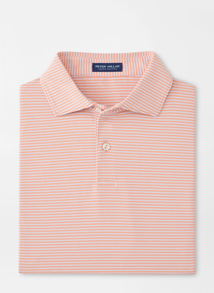 Peter Millar Mens Tailored Fit Ambrose Performance Jersey Polo - Paradise Orange