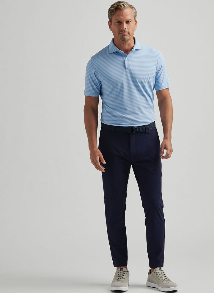 Peter Millar Mens Tailored Fit Bridge Performance Jersey Polo - Blue Frost
