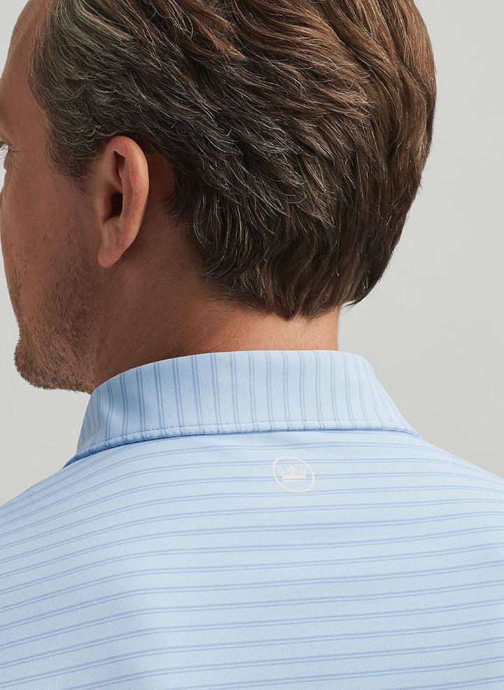 Peter Millar Mens Tailored Fit Bridge Performance Jersey Polo - Blue Frost