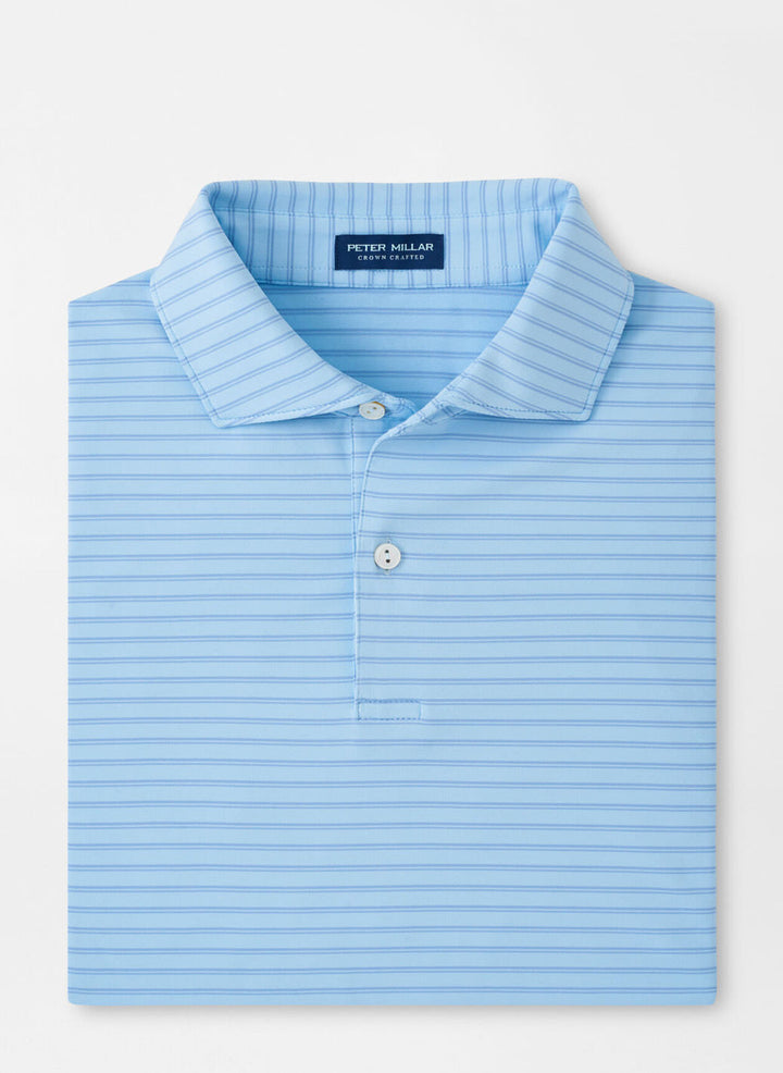 Peter Millar Mens Tailored Fit Bridge Performance Jersey Polo - Blue Frost