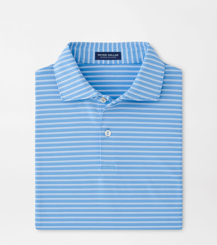 Peter Millar Mens Tailored Fit Bridge Performance Jersey Polo - Fountain Blue