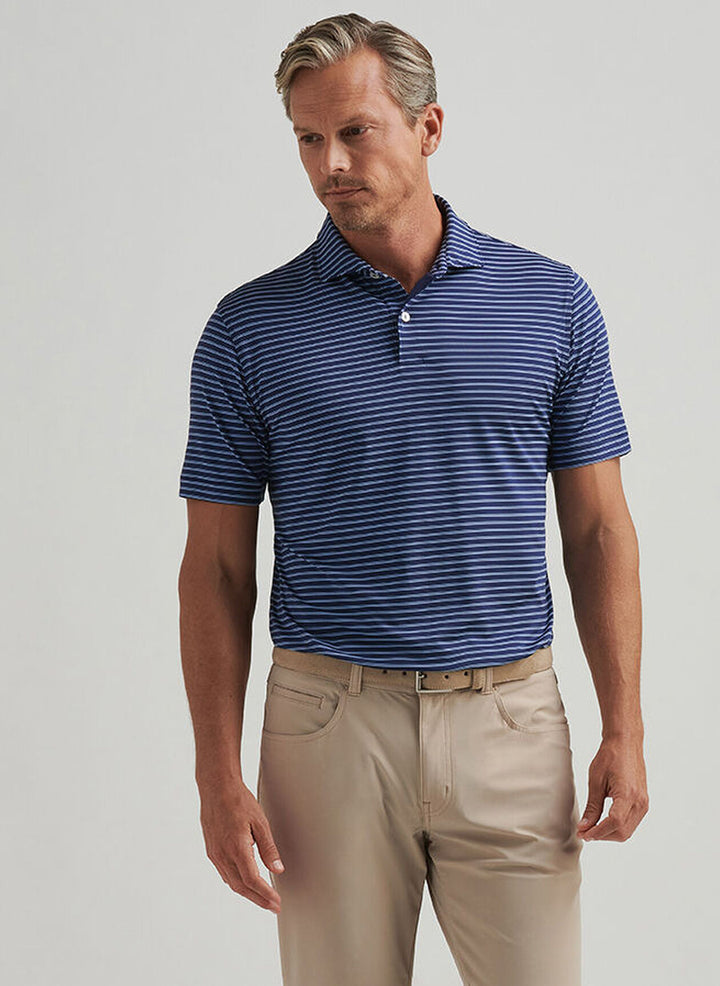 Peter Millar Mens Tailored Fit Bridge Performance Jersey Polo - Navy