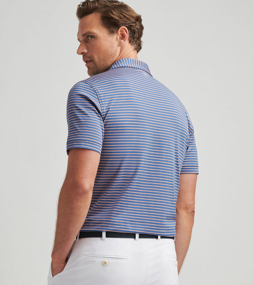 Peter Millar Mens Tailored Fit Bridge Performance Jersey Polo - OCEAN BLUE