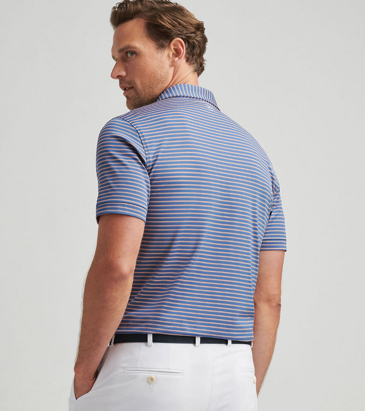 Peter Millar Mens Tailored Fit Bridge Performance Jersey Polo - OCEAN BLUE