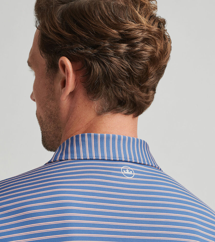 Peter Millar Mens Tailored Fit Bridge Performance Jersey Polo - OCEAN BLUE