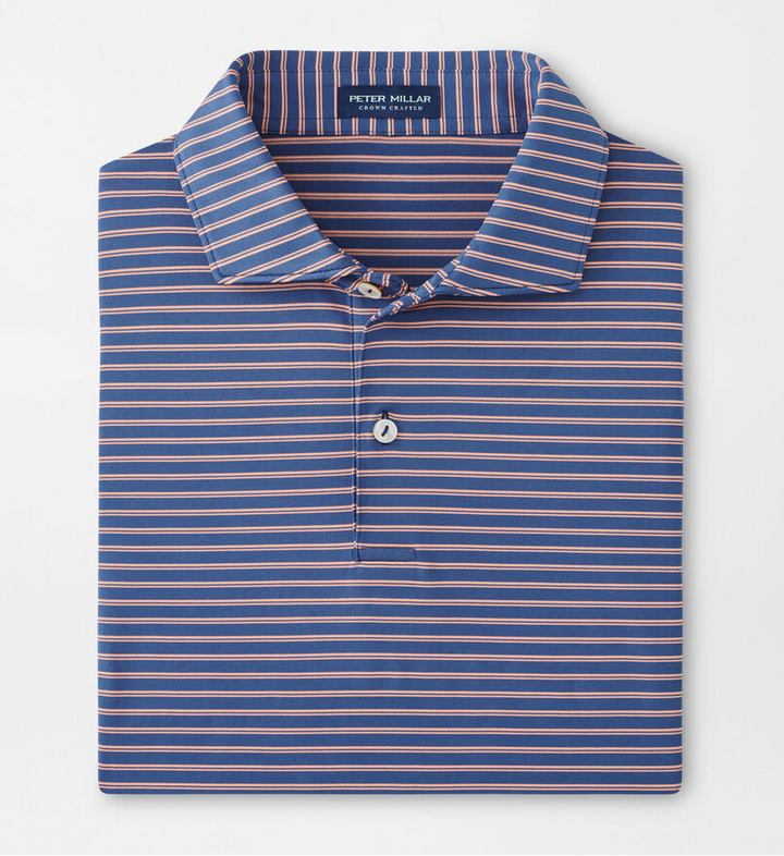 Peter Millar Mens Tailored Fit Bridge Performance Jersey Polo - OCEAN BLUE