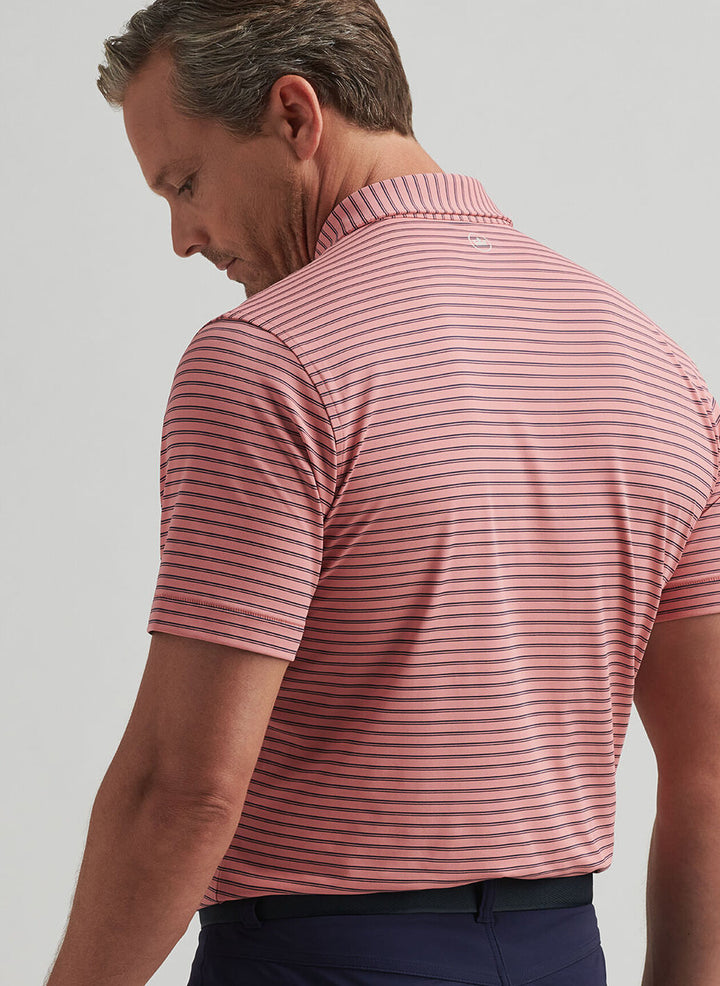 Peter Millar Mens Tailored Fit Bridge Performance Jersey Polo - Pink Crepe