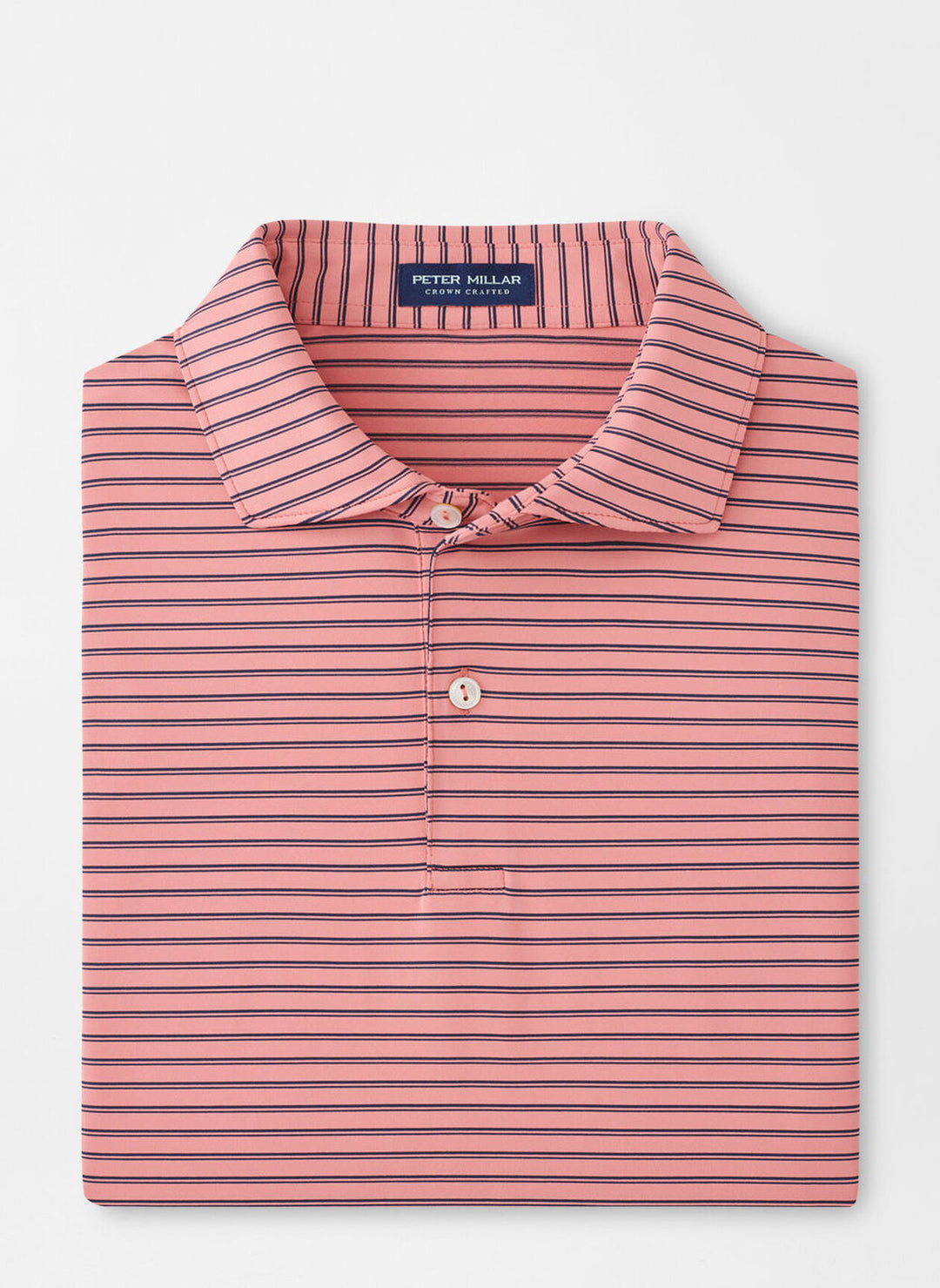 Peter Millar Mens Tailored Fit Bridge Performance Jersey Polo - Pink Crepe