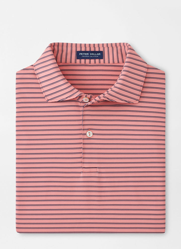 Peter Millar Mens Tailored Fit Bridge Performance Jersey Polo - Pink Crepe