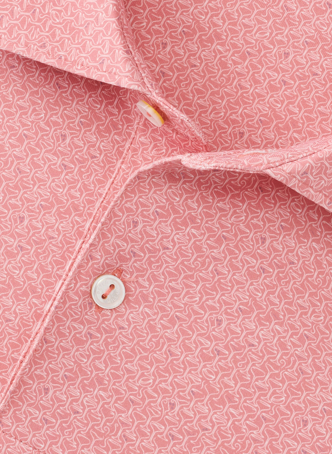 Peter Millar Mens Tailored Fit Espresso Martinis Performance Jersey Polo - Pink Crepe