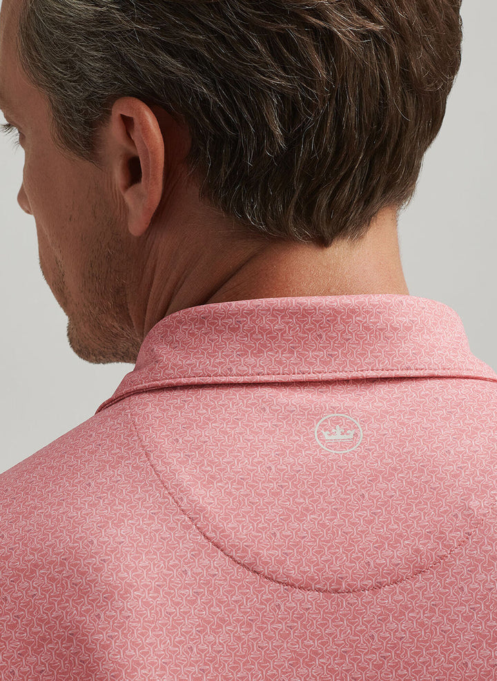 Peter Millar Mens Tailored Fit Espresso Martinis Performance Jersey Polo - Pink Crepe