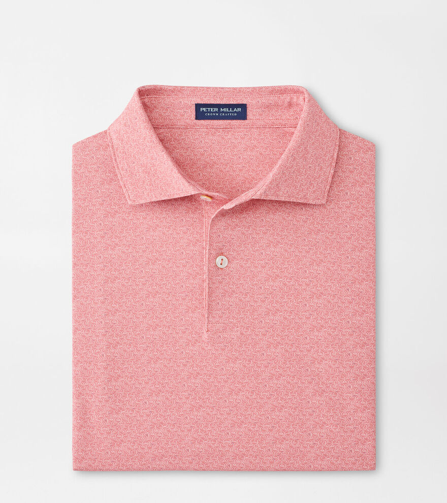 Peter Millar Mens Tailored Fit Espresso Martinis Performance Jersey Polo - Pink Crepe