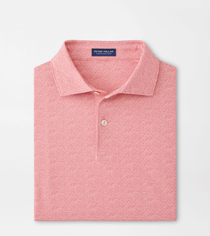 Peter Millar Mens Tailored Fit Espresso Martinis Performance Jersey Polo - Pink Crepe