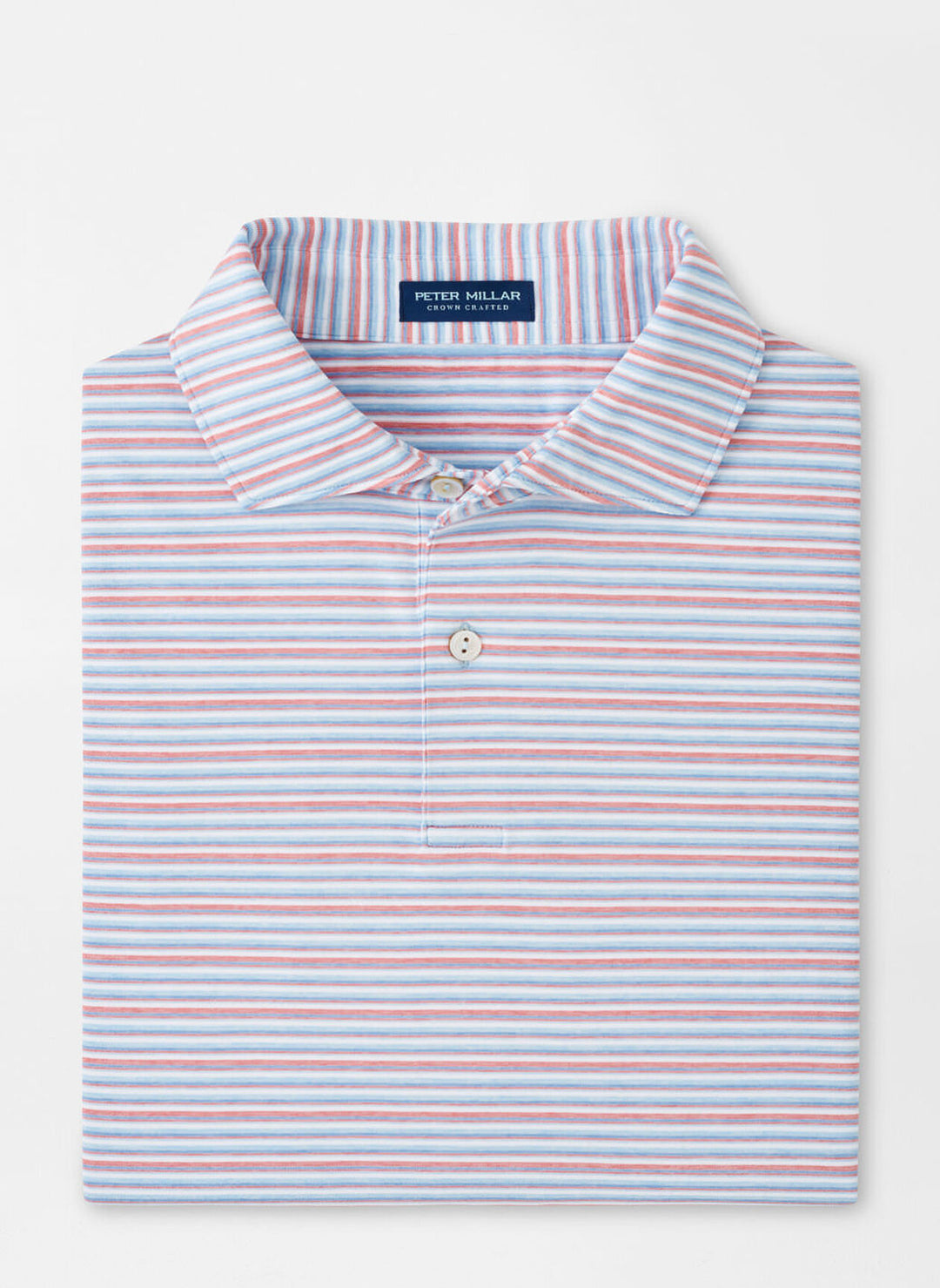 Peter Millar Mens Tailored Fit Cadence Performance Jersey Polo - Blue Frost