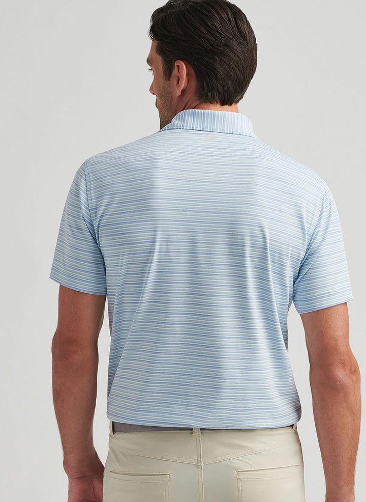 Peter Millar Mens Tailored Fit Cadence Performance Jersey Polo - Blue Spruce