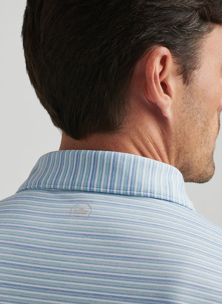 Peter Millar Mens Tailored Fit Cadence Performance Jersey Polo - Blue Spruce