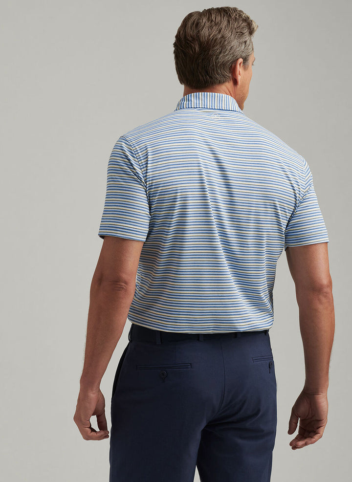 Peter Millar Mens Tailored Fit Cadence Performance Jersey Polo - Fountain Blue