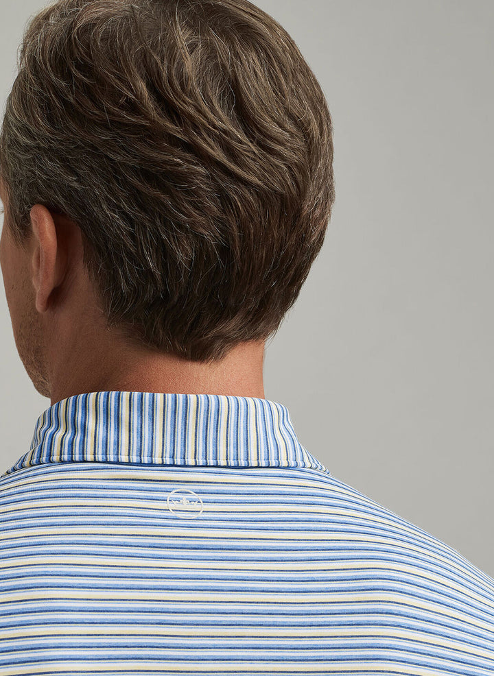 Peter Millar Mens Tailored Fit Cadence Performance Jersey Polo - Fountain Blue