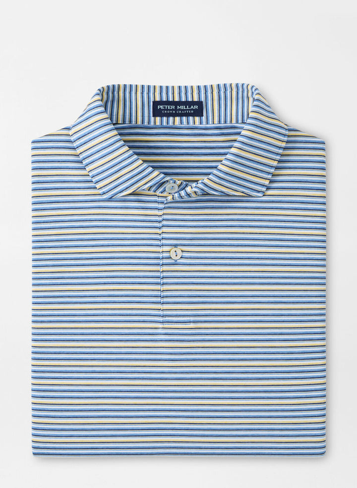 Peter Millar Mens Tailored Fit Cadence Performance Jersey Polo - Fountain Blue