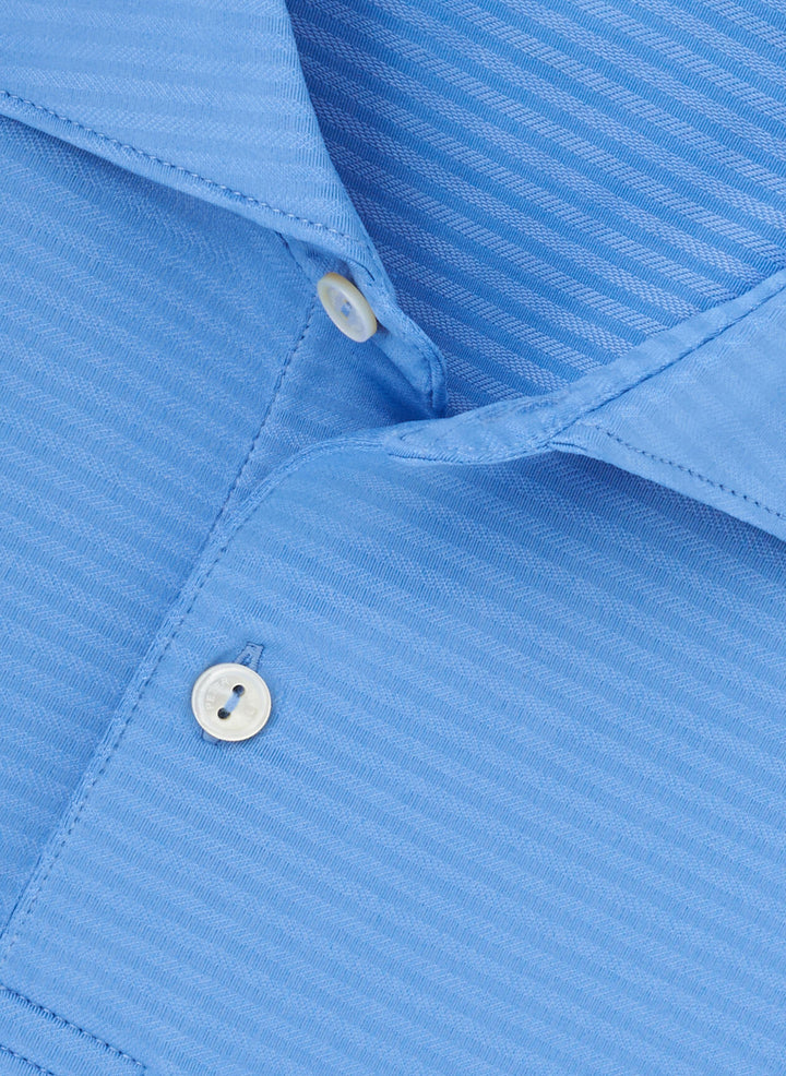 Peter Millar Mens Tailored Fit Empire Performance Jersey Polo - Fountain Blue