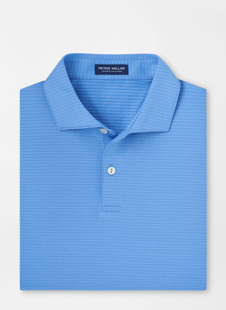 Peter Millar Mens Tailored Fit Empire Performance Jersey Polo - Fountain Blue