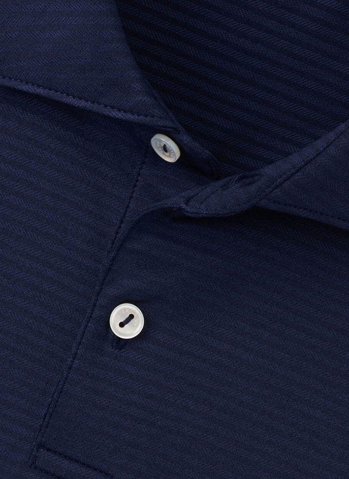 Peter Millar Mens Tailored Fit Empire Performance Jersey Polo - Navy