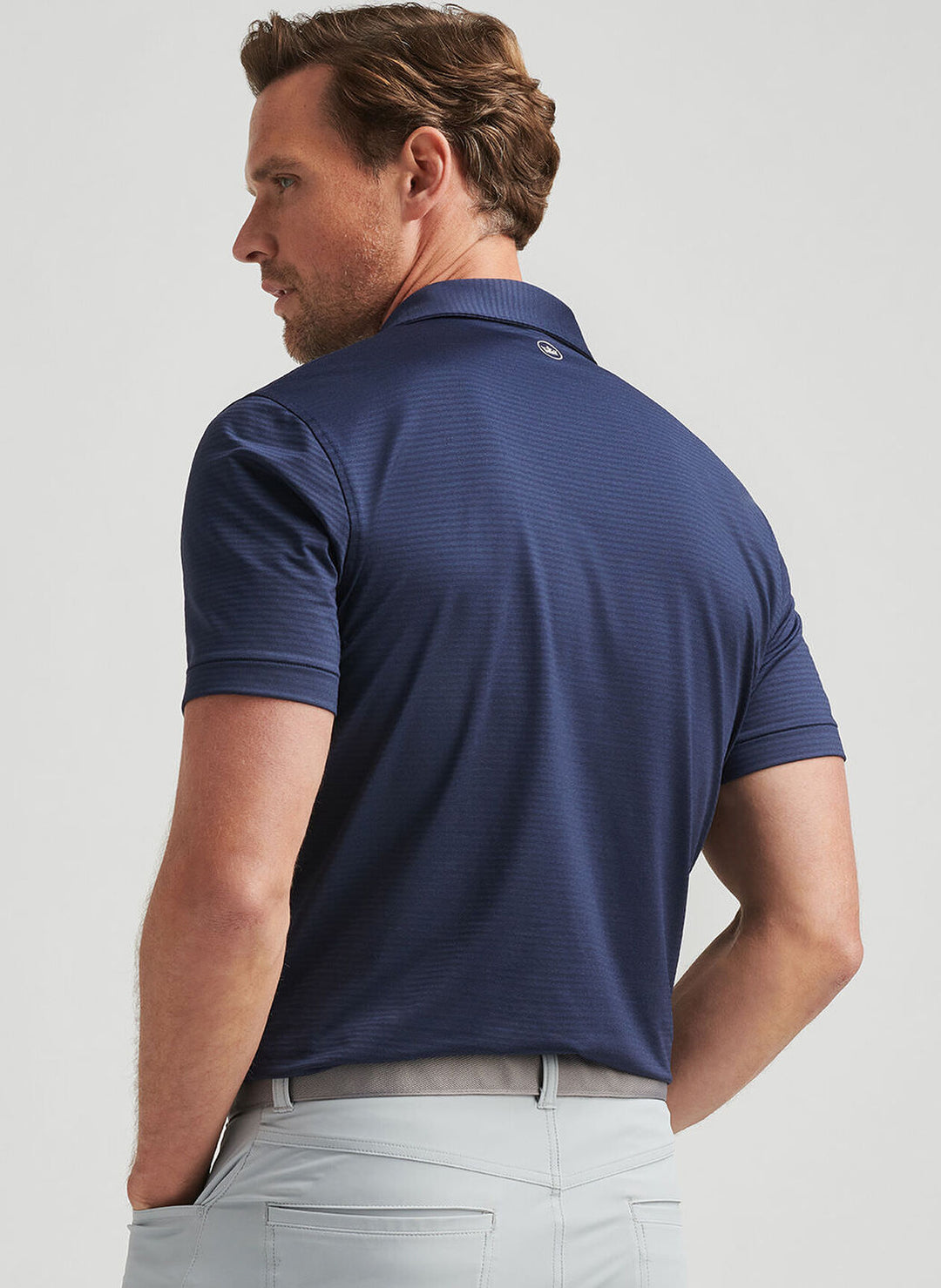 Peter Millar Mens Tailored Fit Empire Performance Jersey Polo - Navy