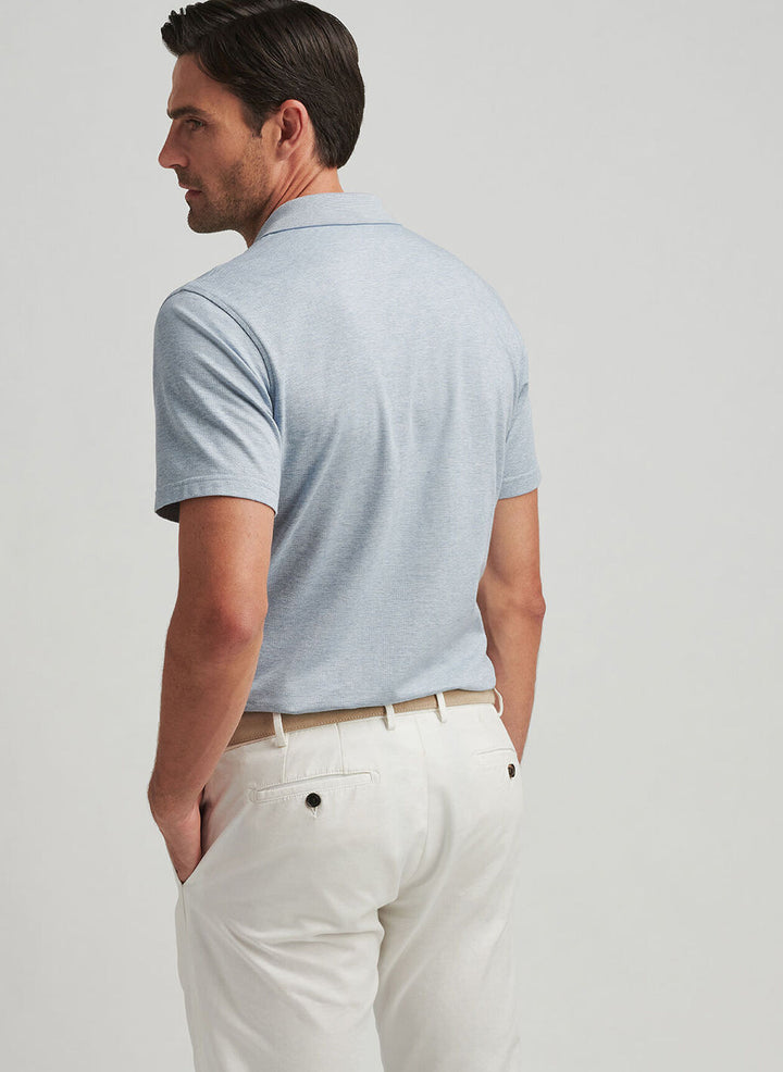 Peter Millar Mens Tailored Fit Barnes Knit Polo - Angelite
