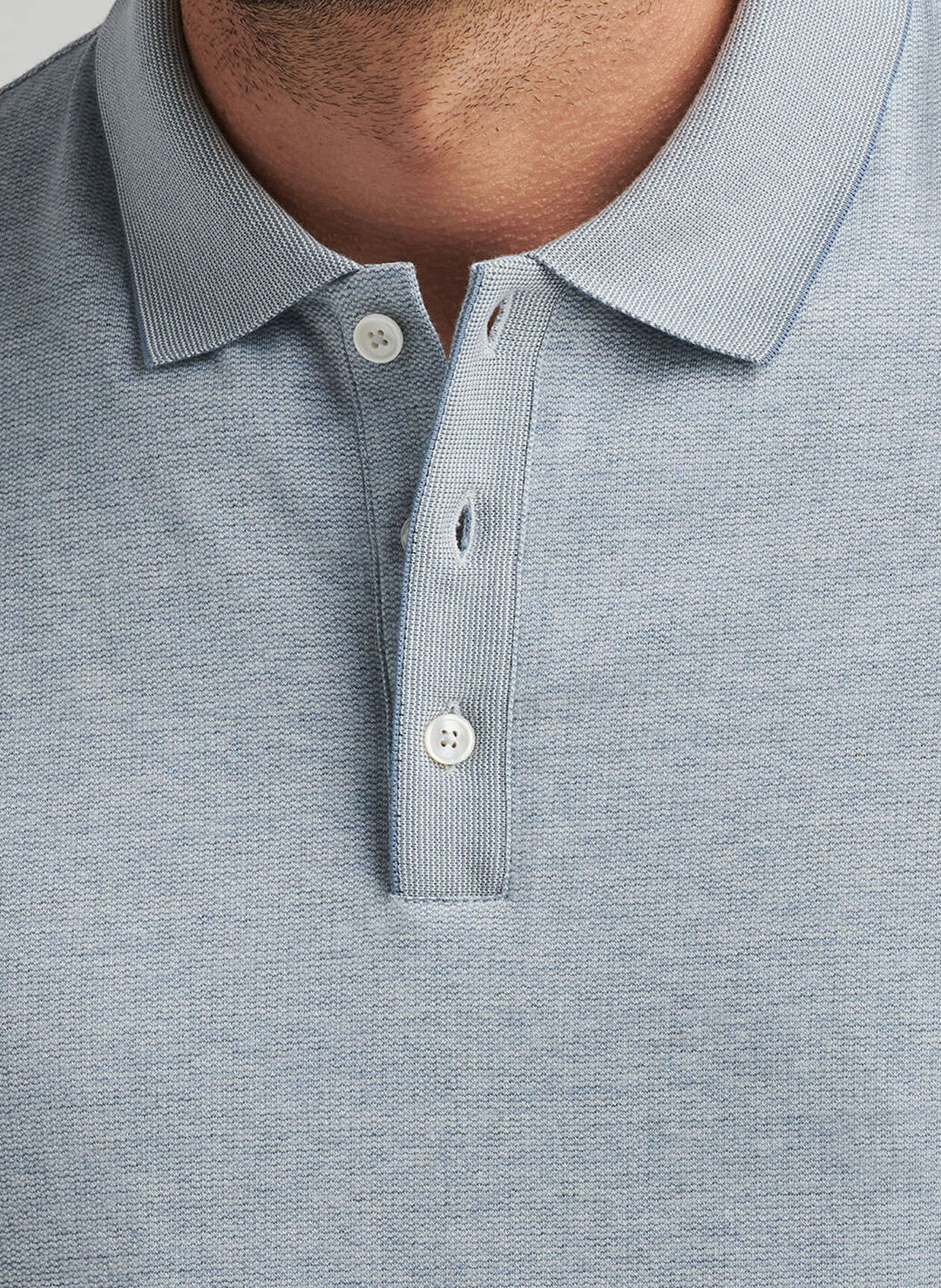 Peter Millar Mens Tailored Fit Barnes Knit Polo - Angelite
