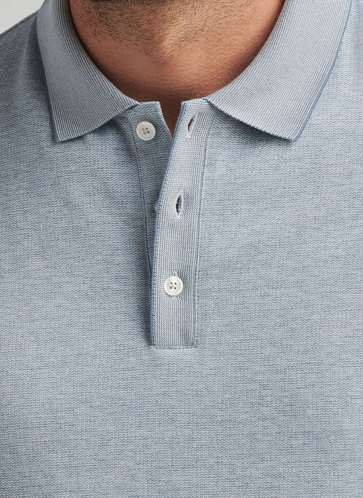 Peter Millar Mens Tailored Fit Barnes Knit Polo - Angelite