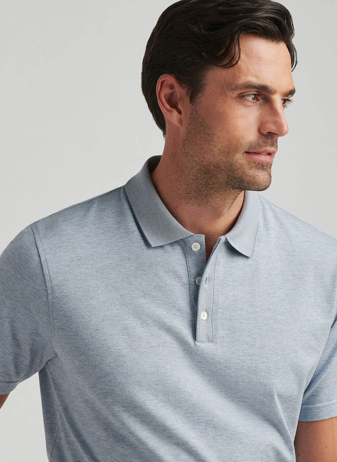 Peter Millar Mens Tailored Fit Barnes Knit Polo - Angelite