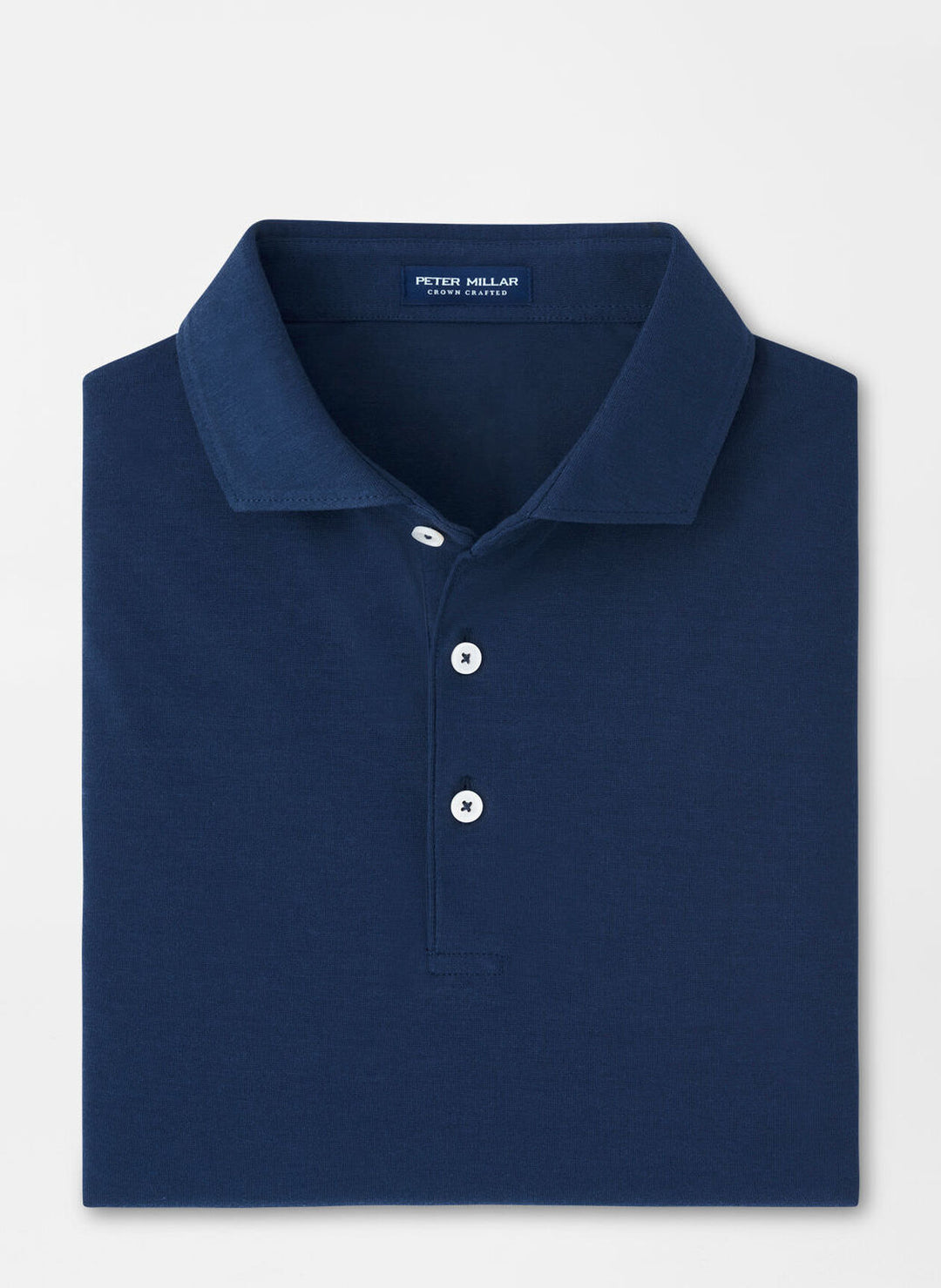Peter Millar Mens Tailored Fit Cannes Short-Sleeve Cotton Polo - Navy