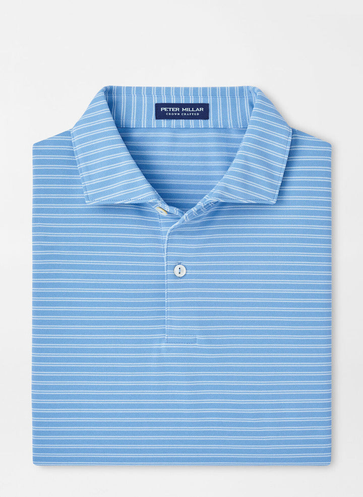 Peter Millar Mens Tailored Fit Mezzo Performance Mesh Polo - Fountain Blue