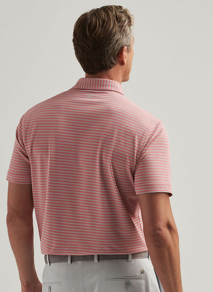 Peter Millar Mens Tailored Fit Mezzo Performance Mesh Polo - Pink Crepe