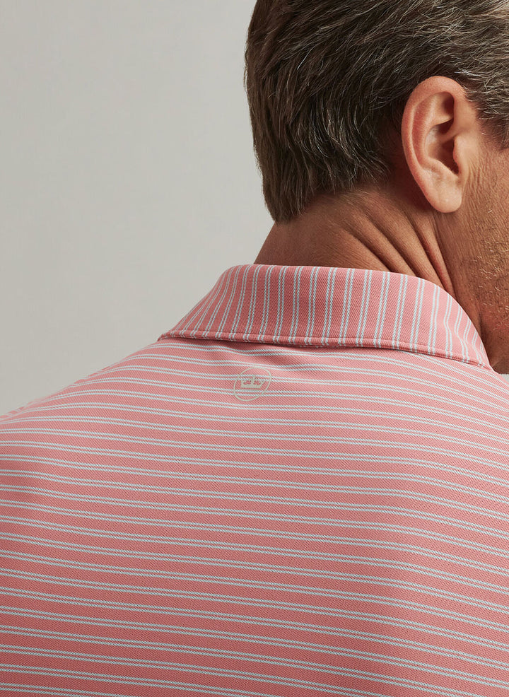 Peter Millar Mens Tailored Fit Mezzo Performance Mesh Polo - Pink Crepe