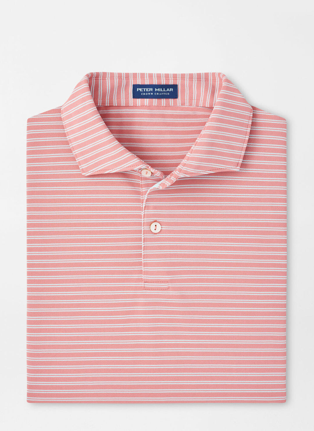 Peter Millar Mens Tailored Fit Mezzo Performance Mesh Polo - Pink Crepe