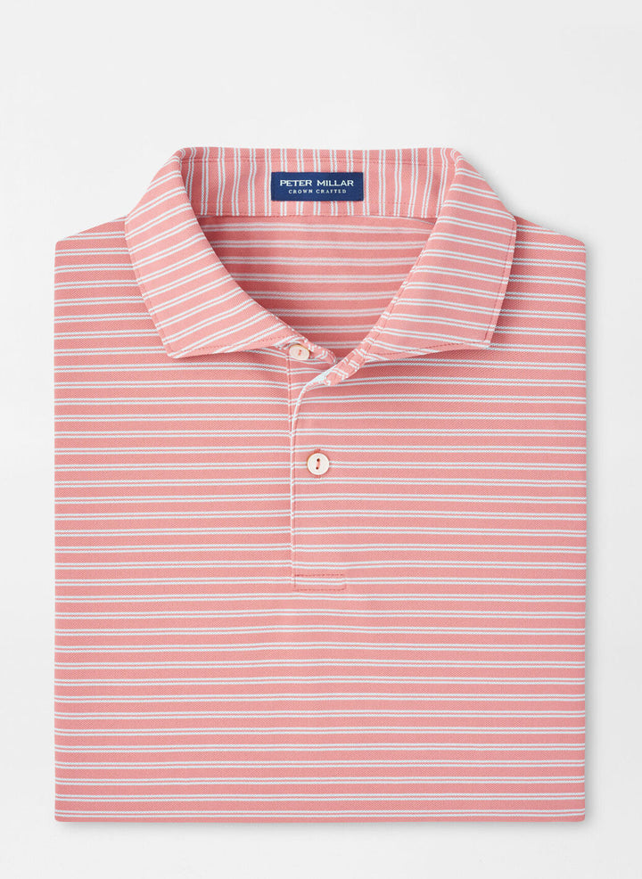 Peter Millar Mens Tailored Fit Mezzo Performance Mesh Polo - Pink Crepe