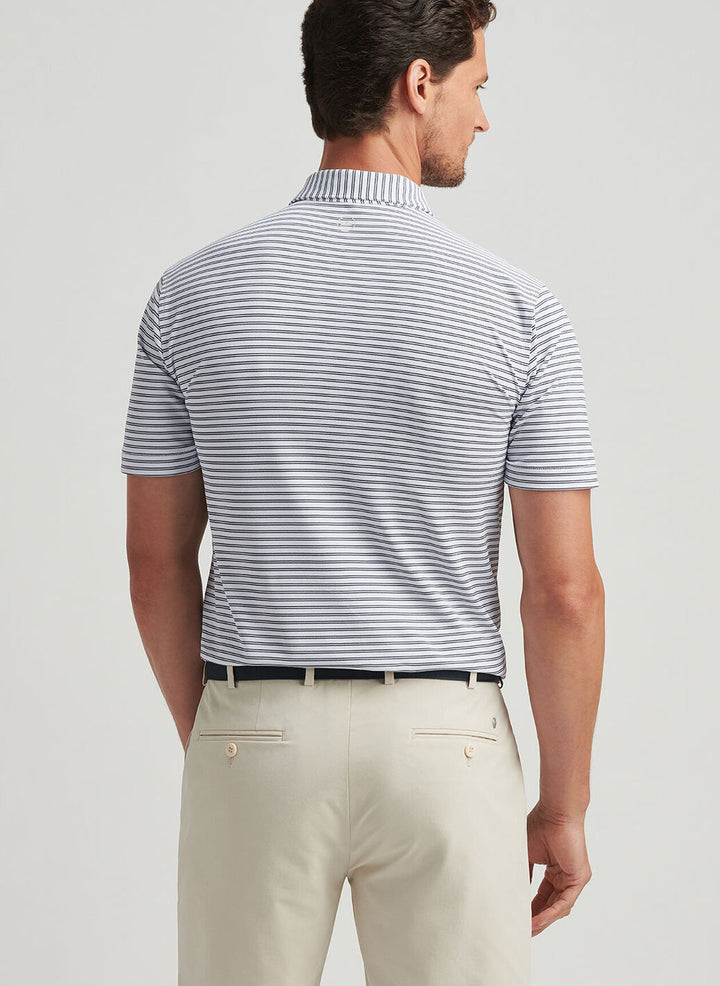 Peter Millar Mens Tailored Fit Mezzo Performance Mesh Polo - White