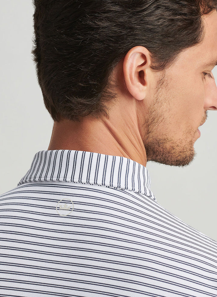 Peter Millar Mens Tailored Fit Mezzo Performance Mesh Polo - White