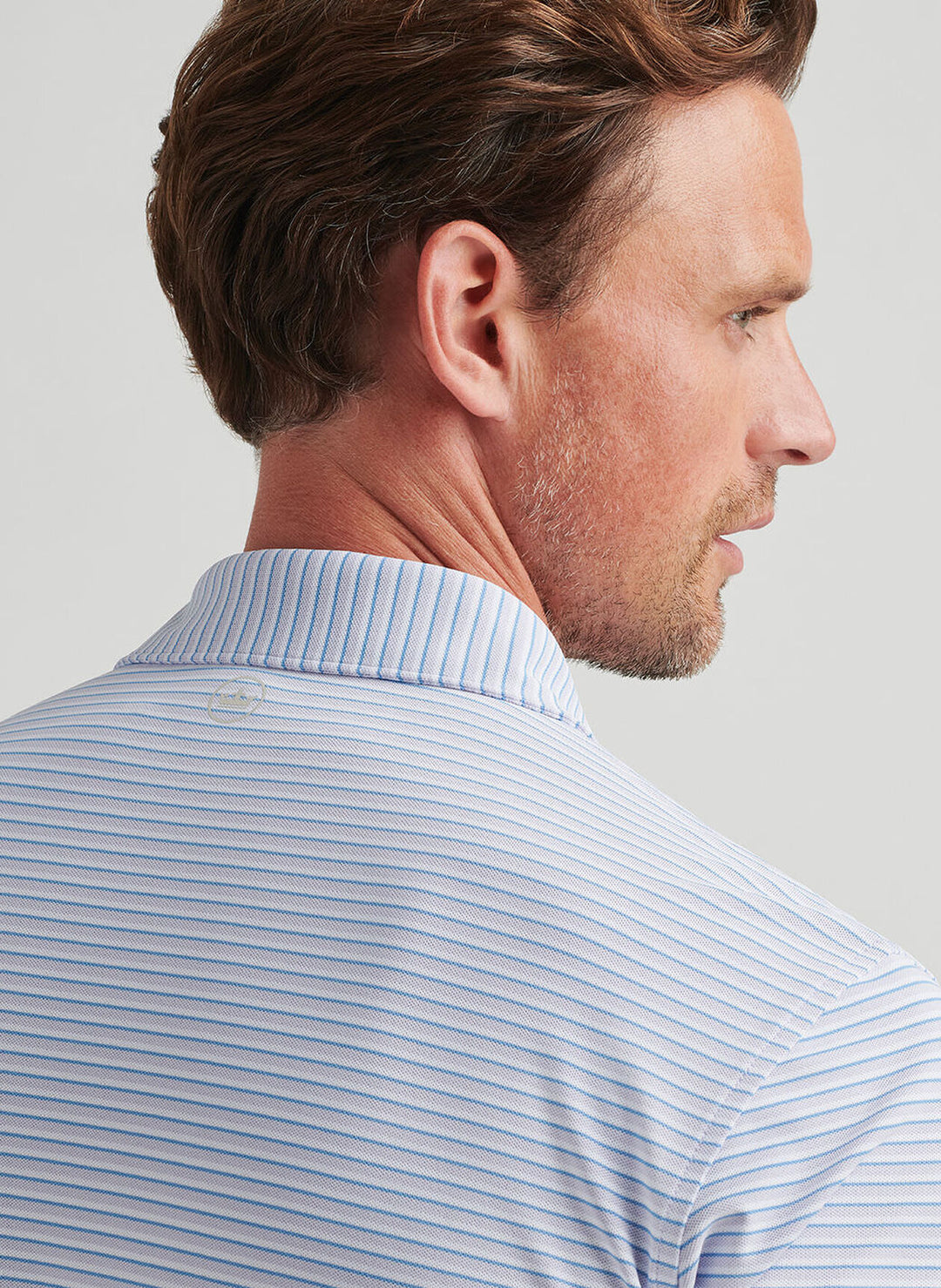 Peter Millar Mens Tailored Fit Tempo Performance Mesh Polo - Lavender Moon