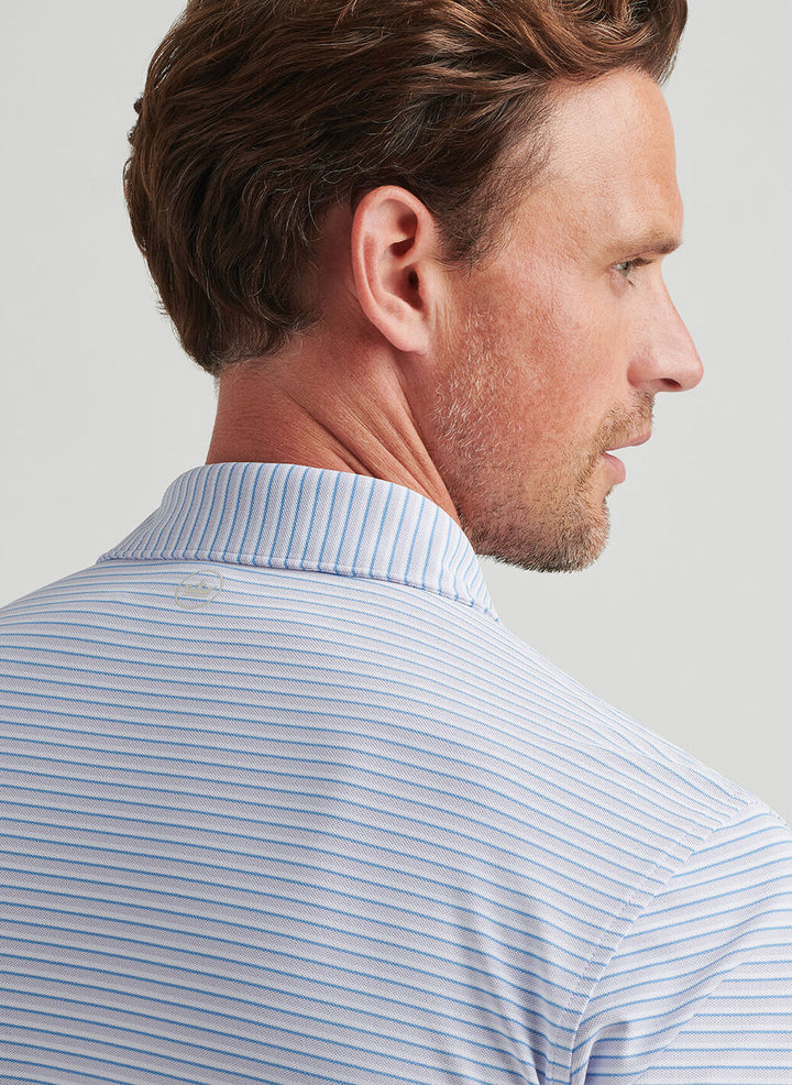Peter Millar Mens Tailored Fit Tempo Performance Mesh Polo - Lavender Moon