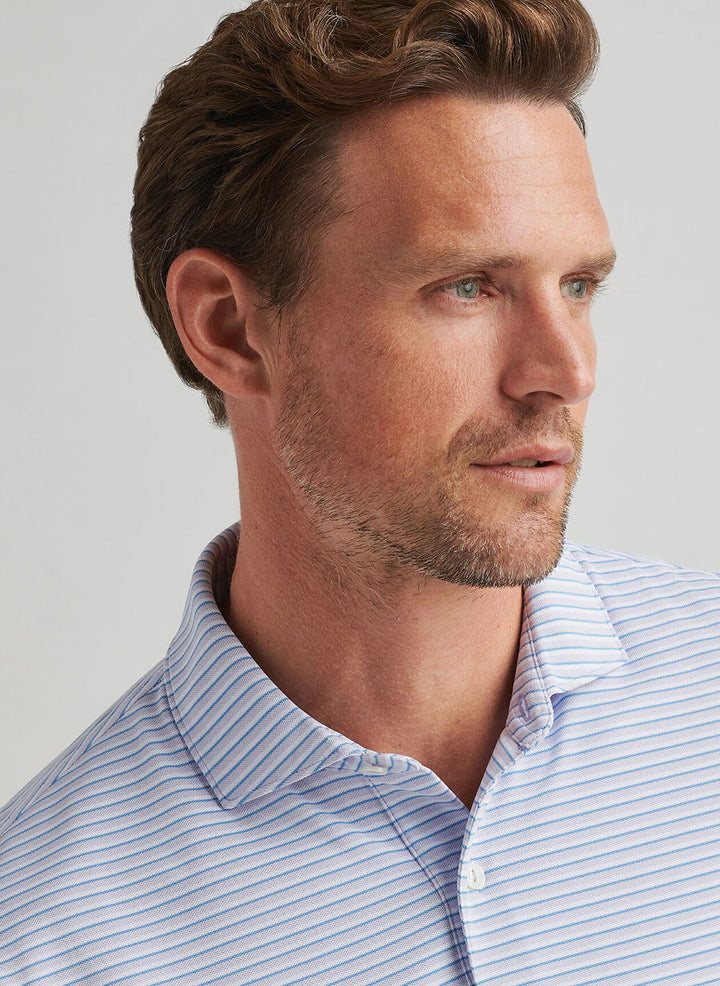 Peter Millar Mens Tailored Fit Tempo Performance Mesh Polo - Lavender Moon