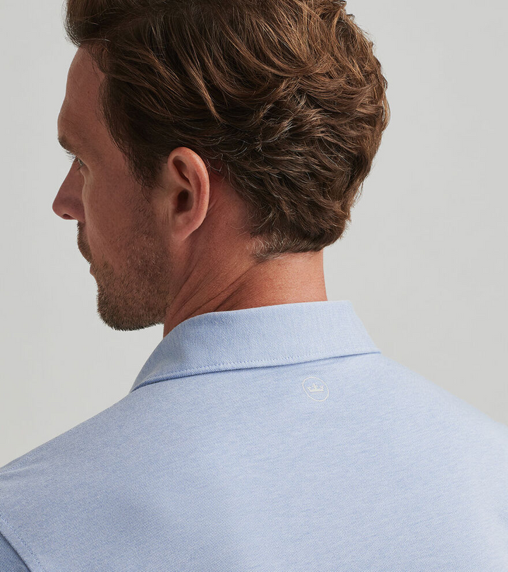 Peter Millar Mens Tailored Fit Albatross Cotton Blend Piqué Polo - Angelite